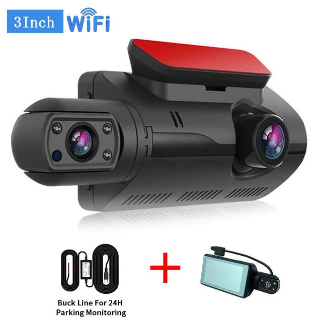 

2 Lens Car Video Recorder with WIFI HD1080P Dash Cam Car Black Box 3.0inch Camera Recorder Night Vision G-sensor Loop Recording
