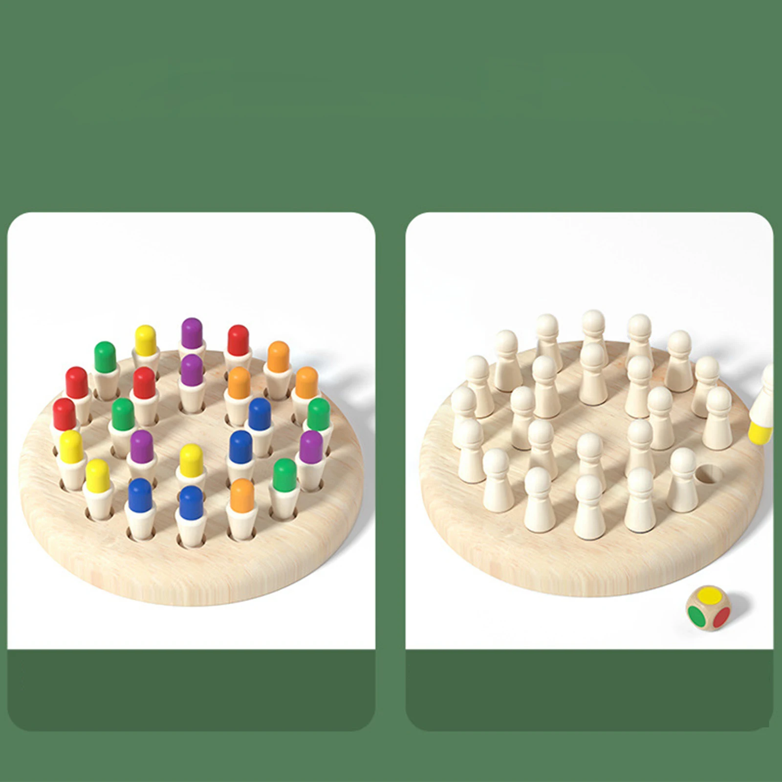 Kids Wooden Memory Match Stick Chess Fun Color Game Board Puzzles Educational ToyCognitive Ability Learning Toys for Children