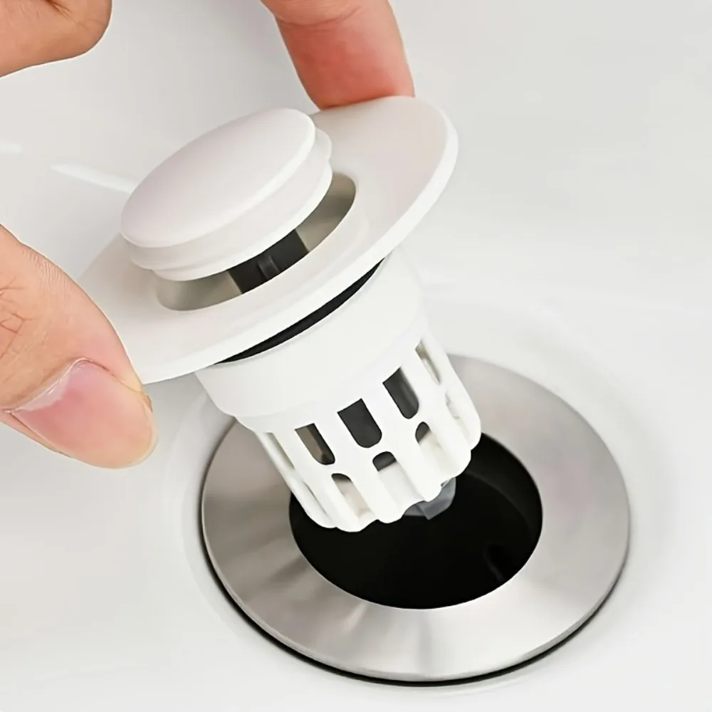 Bathroom Sink Plug Pop-Up Drain Filter 1pc for Quickly Seal and Drain Water