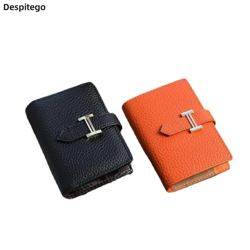 

Lichee Pattern PU Card Bag Short Wallet Female Multi-card Slot Credit Card Bag Small Coin Purse