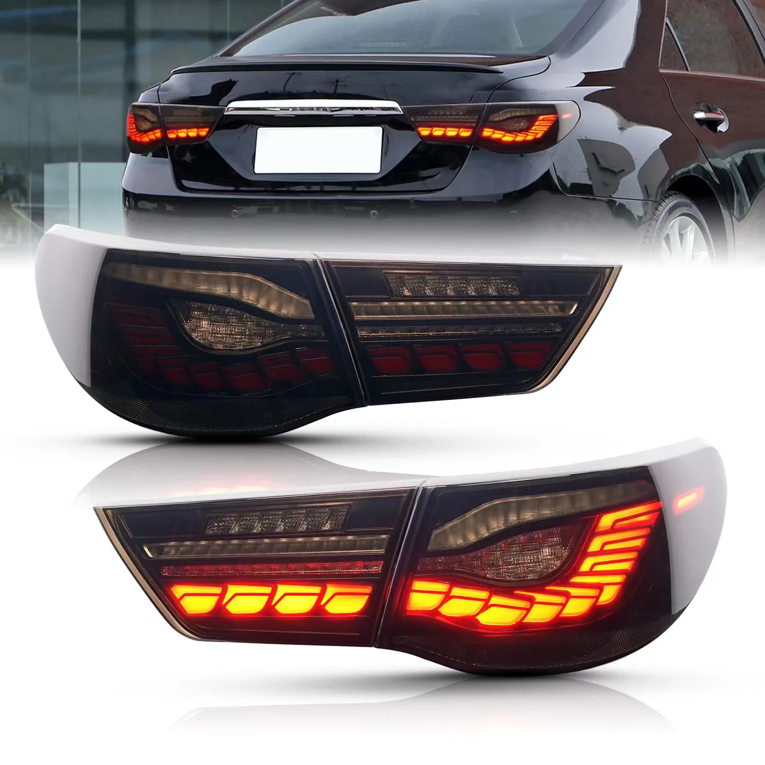 Car PARTS Advanced Design Accessories Suitable For Toyota Reiz 10-13 LED Taillight Assembly Streamer Steering Dragon Scale Style