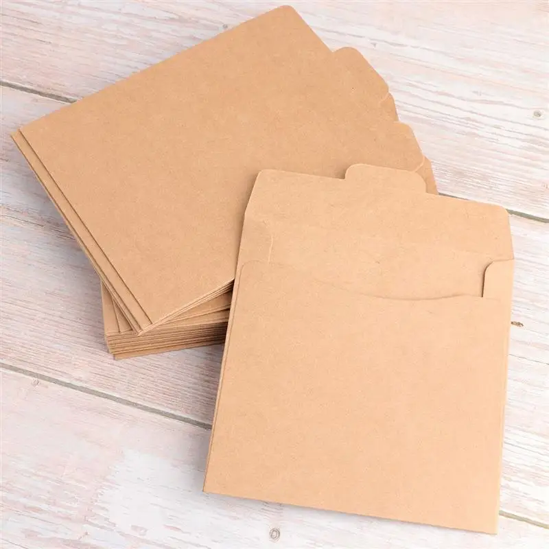 30pcs Packaging Envelopes CD DVD Kraft Paper Sleeves Disc Paper Bag