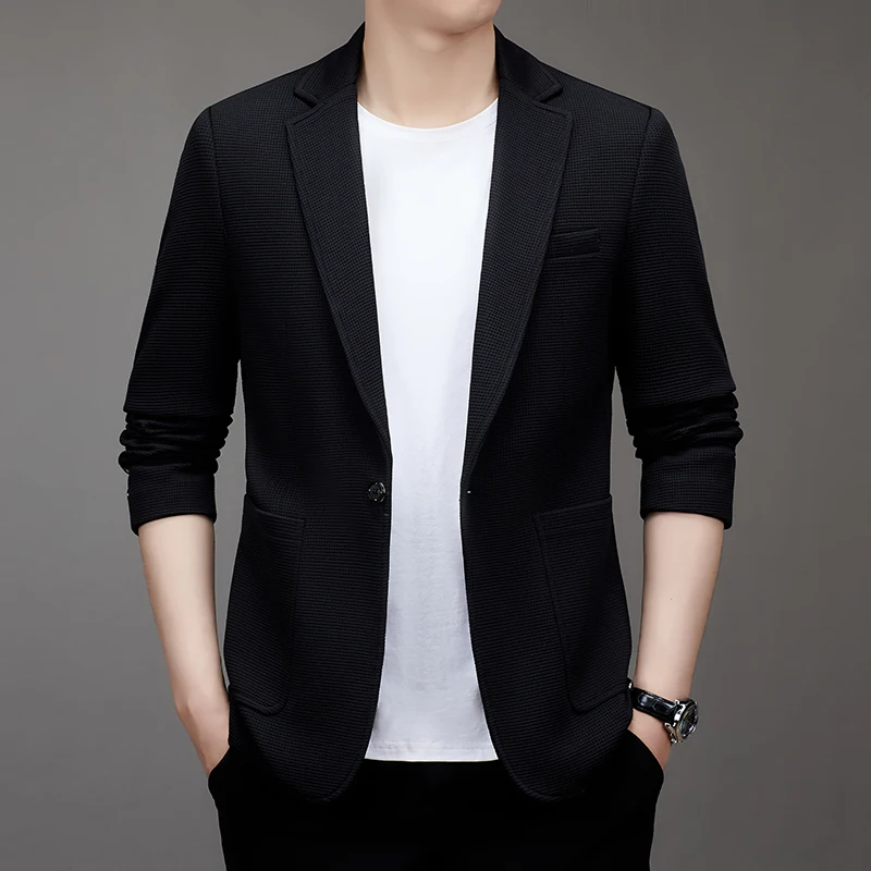 New Business Casual Men Blazer for Autumn and Winter, One Button, Slim, Fashionable and Handsome Single Suit Jacket M-5XL Daily