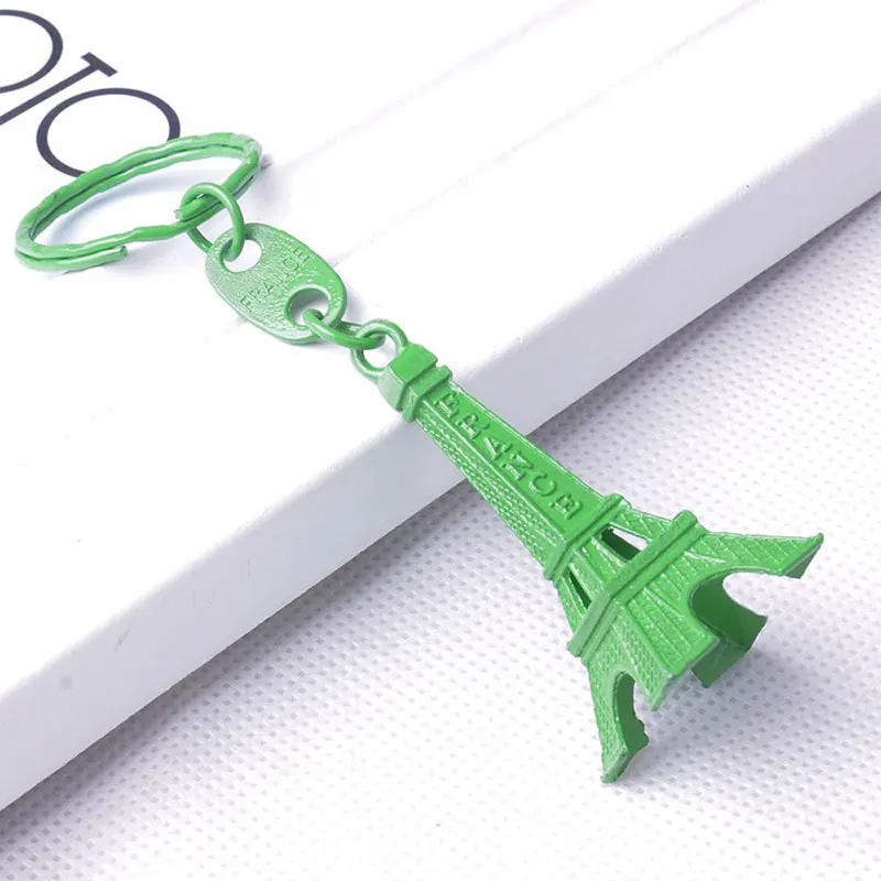 100pcs 10 Colors Paris Retro Mini Eiffel Tower Model Cute Keychain Keyring Keyfob Gift