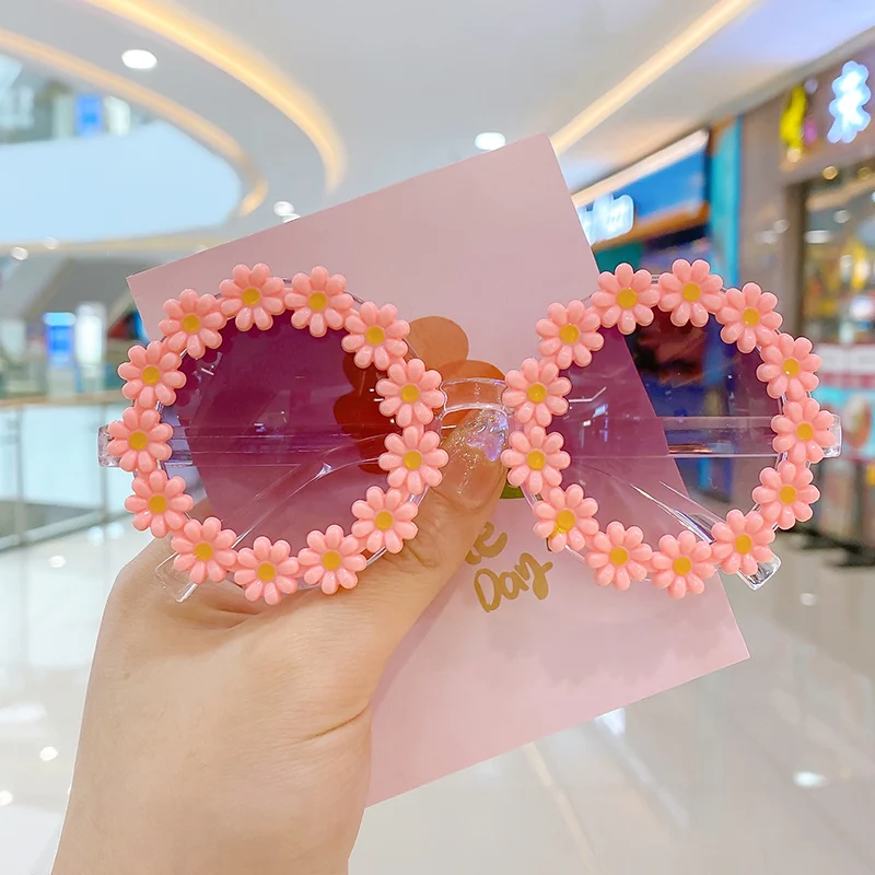 Summer Children Cute  Acrylic Flower Outdoor Sun Protection Sunglasses Baby Girls Classic Sunglasses Kids Boy UV400 Sunglasses_voghion.com
