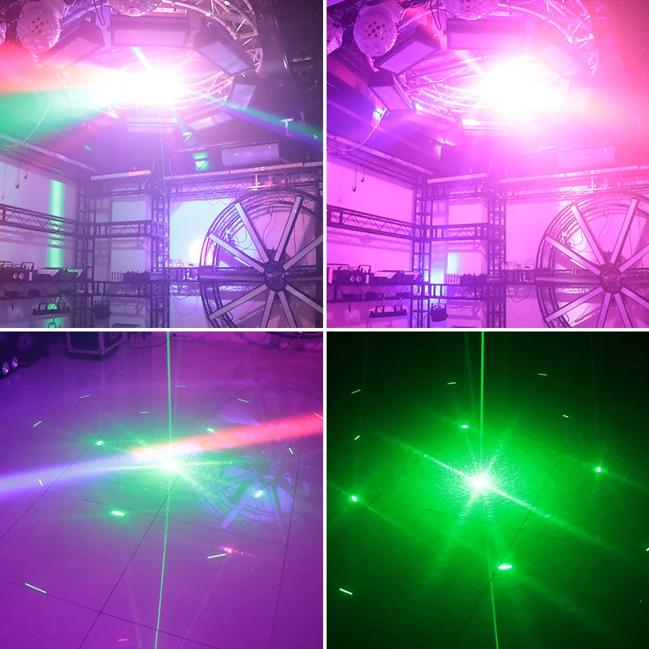 Leidigao DMX RGBWY LED 무빙 헤드 빔 포인트 레인보우 그린 레이저, DJ 디스코 파티 댄스 웨딩 바 무대 조명 효과, 4 인 1