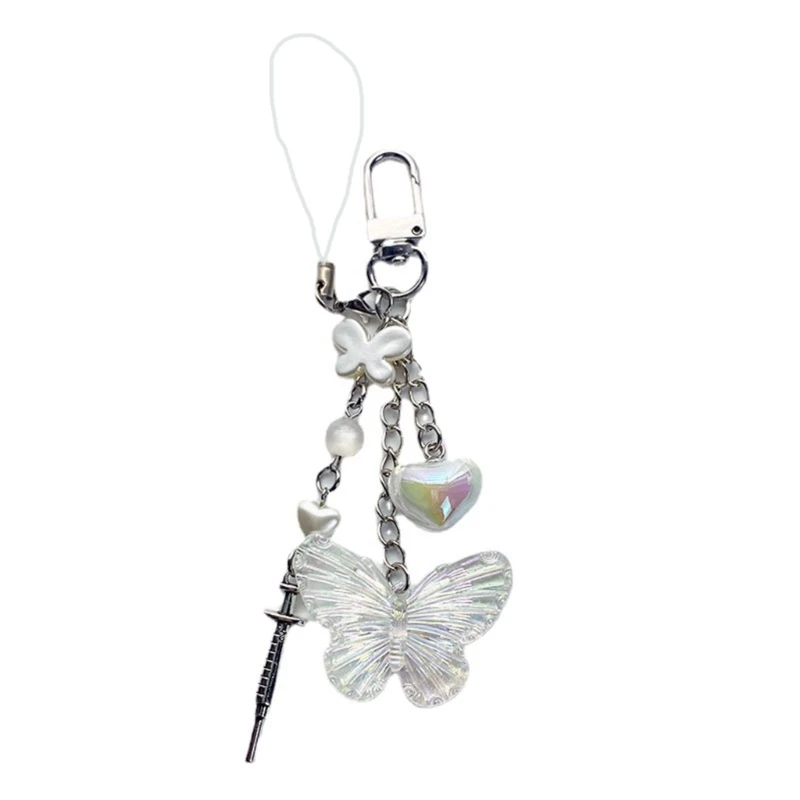 Kawaii Y2K Black Cross-Bow Beaded Phone Charm Strap