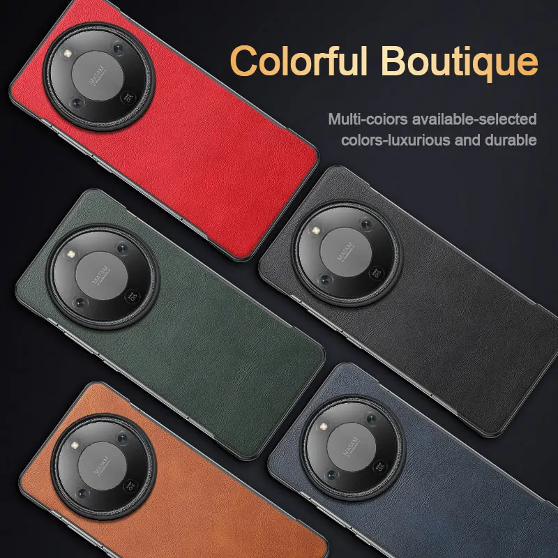 Frameless Leather Shockproof Case with Silicone Bumper