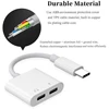 2 in 1 Dual Type C Headphone Adapter USBC Splitter Jack AUX Audio Charging Converter for Huawei Samsung Xiaomi 2