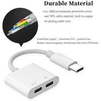 2 in 1 Dual Type C Headphone Adapter USBC Splitter Jack AUX Audio Charging Converter for Huawei Samsung Xiaomi 2