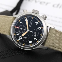 Militado ML1868KF rétro VK67 montre chronographe à Quartz boîtier en acier inoxydable 3 cadran étanche 100M montre militaire multifonction 5