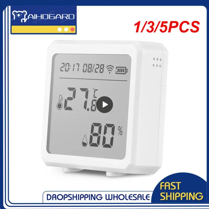 

1/3/5PCS Tuya Smart Zigbee Temperature And Humidity Sensor Indoor Hygrometer Thermometer With LCD Display Support Alexa