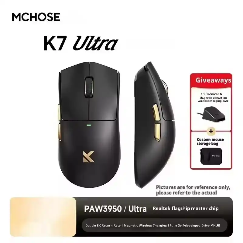 New MCHOSE K7 Ultra Wireless Mouse Tri-Mode 2.4G Dual-8K