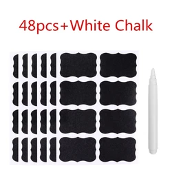 Set of 48 Waterproof Chalkboard Labels for Kitchen Jars and Bottles with White Marker (48pcs)
