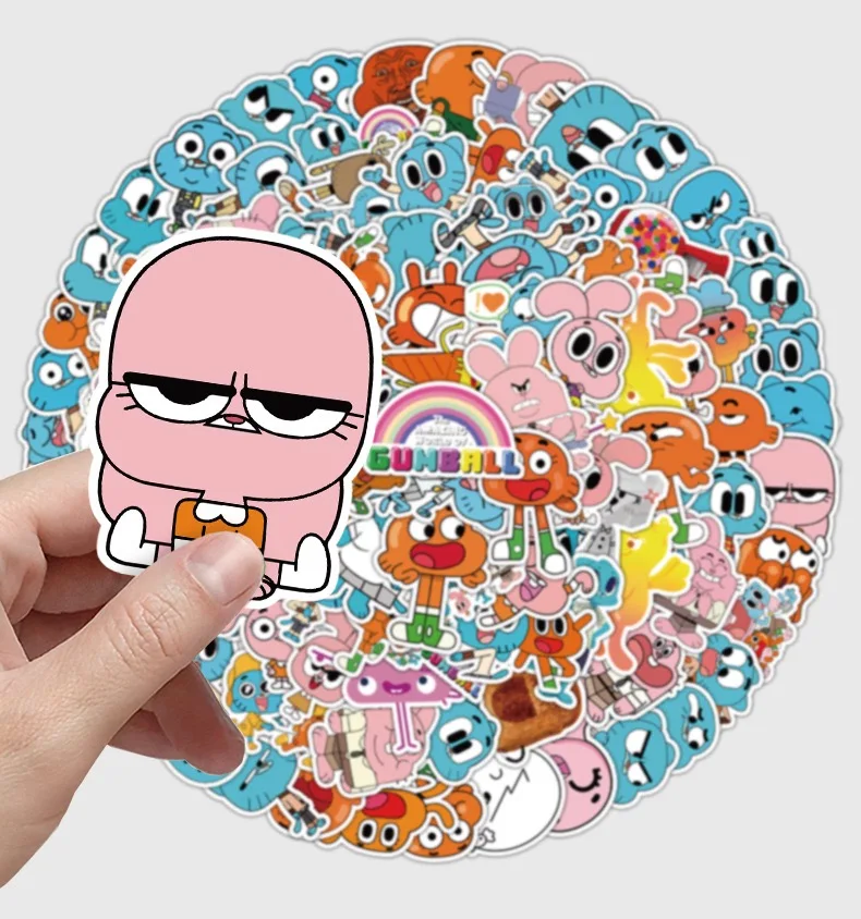50/100Pcs 귀여운 Gumball 스티커의 놀라운 세계 하라주쿠 소녀 DIY 스케이트 보드 오토바이 장식 전화 노트북 데칼