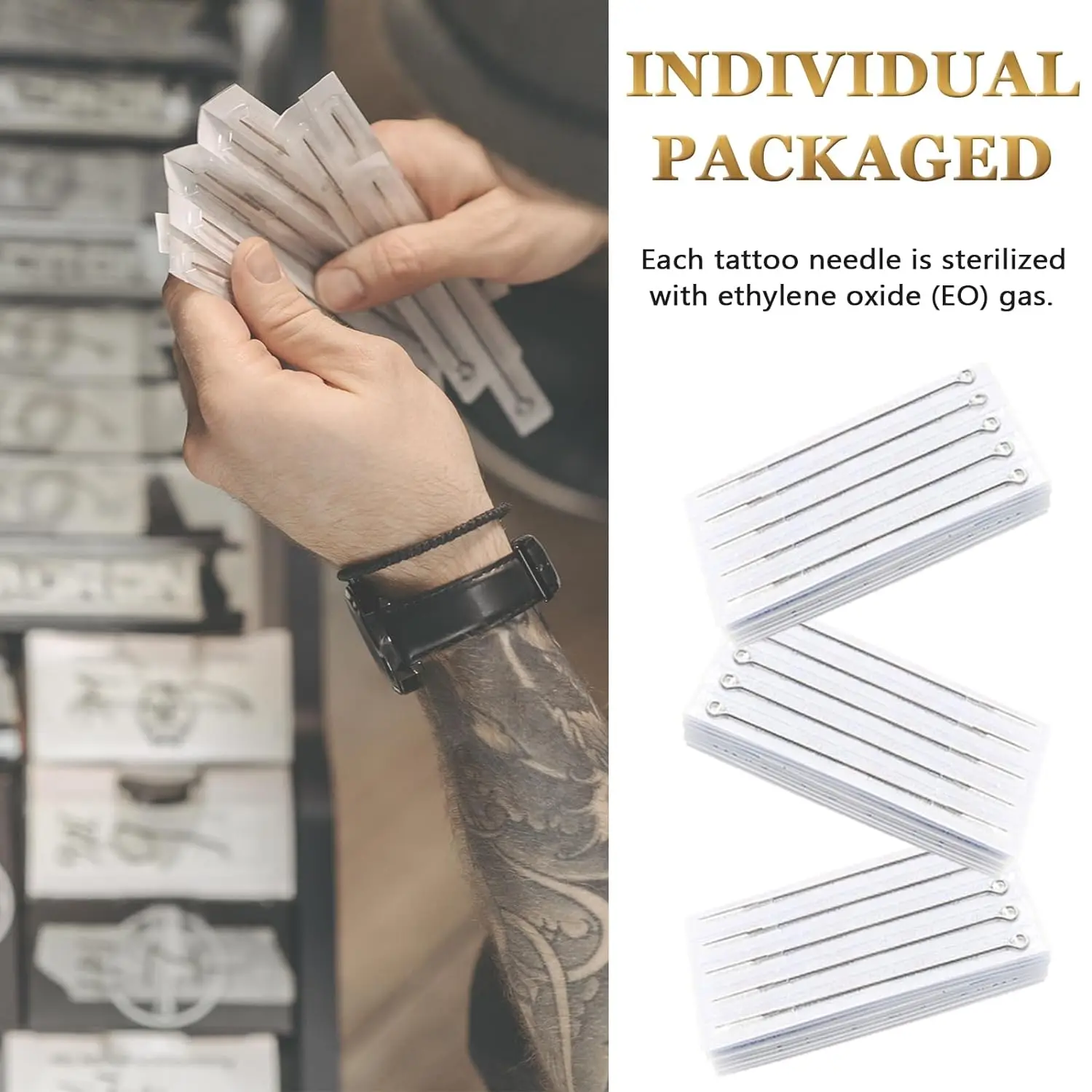 100/50/10pcs  Sterilized Tattoo Needles RL RS M1 RM Tattoo Needle for Tattoo Permanent Makeup Machine 6