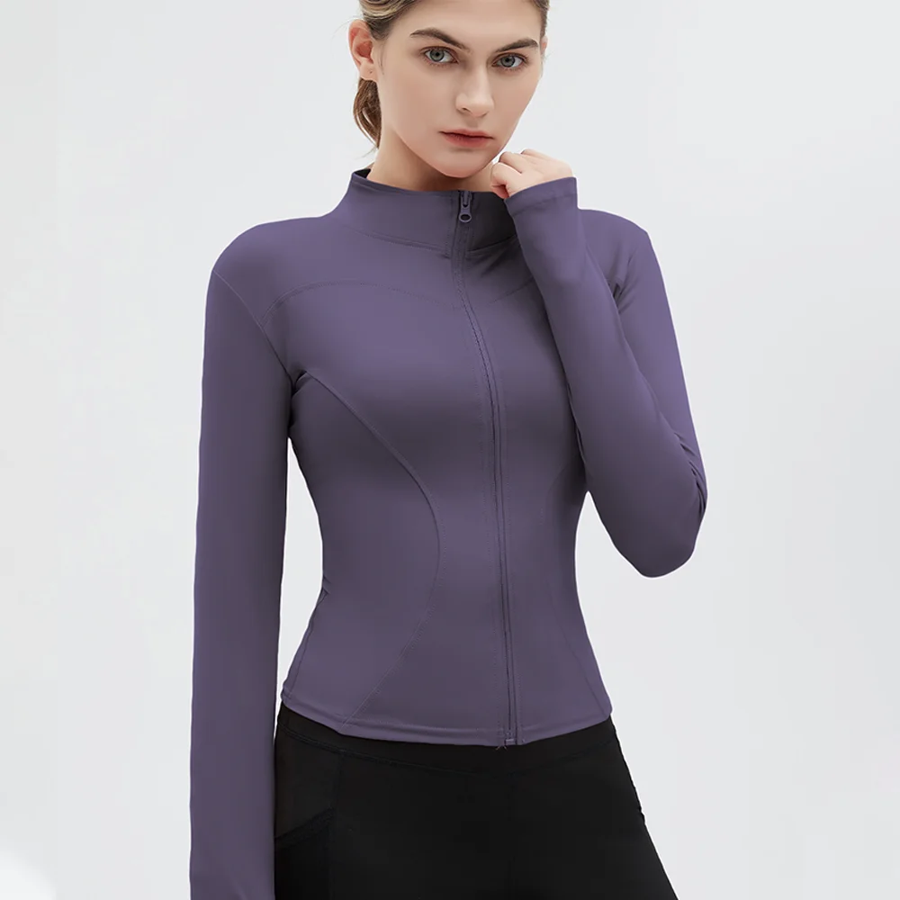 SUOTF Long Sleeve Yoga Shirt Women Zip Fitness Yoga Shirt Winter Warm Gym Top Activewear Running Coats Woman