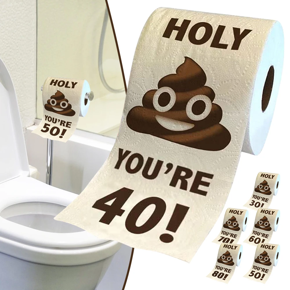 

New Funny Toilet Paper Roll Happy Birthday Decoration Birthday Gifts for Women Men Gift Valentine's Day Toilet Paper Funny Decor
