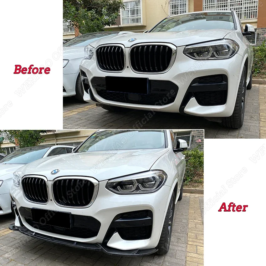 車のフロントバンパー用スポイラーディフューザー,bmw x3 x4 g01 g02m用ボディキット,2018 2019 2020 2021,チューニング