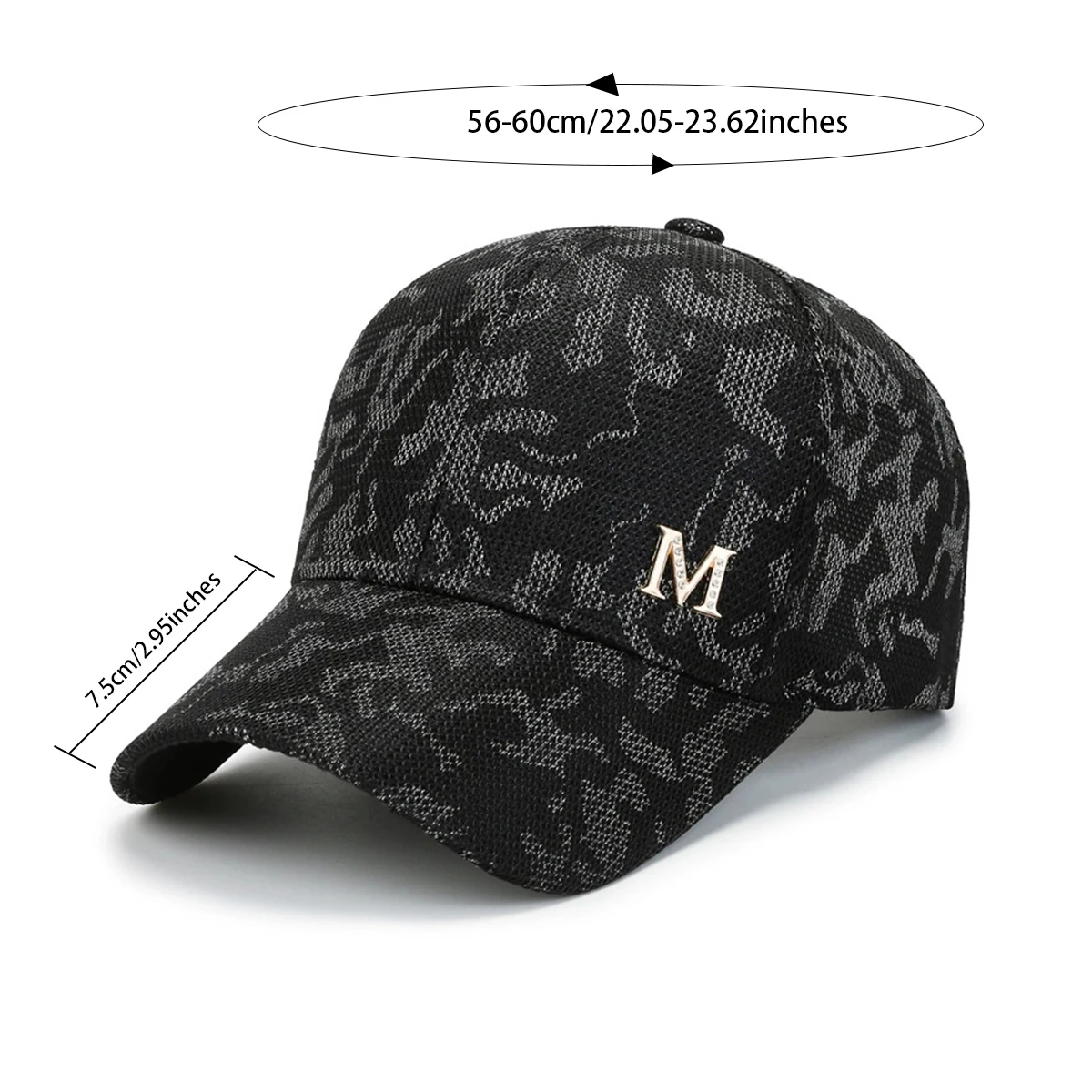 Herren/Damen Mode M-Buchstabe Camouflage Baseballkappe Frühling Sommer Herbst Erwachsenen-Hüte – Detail 2