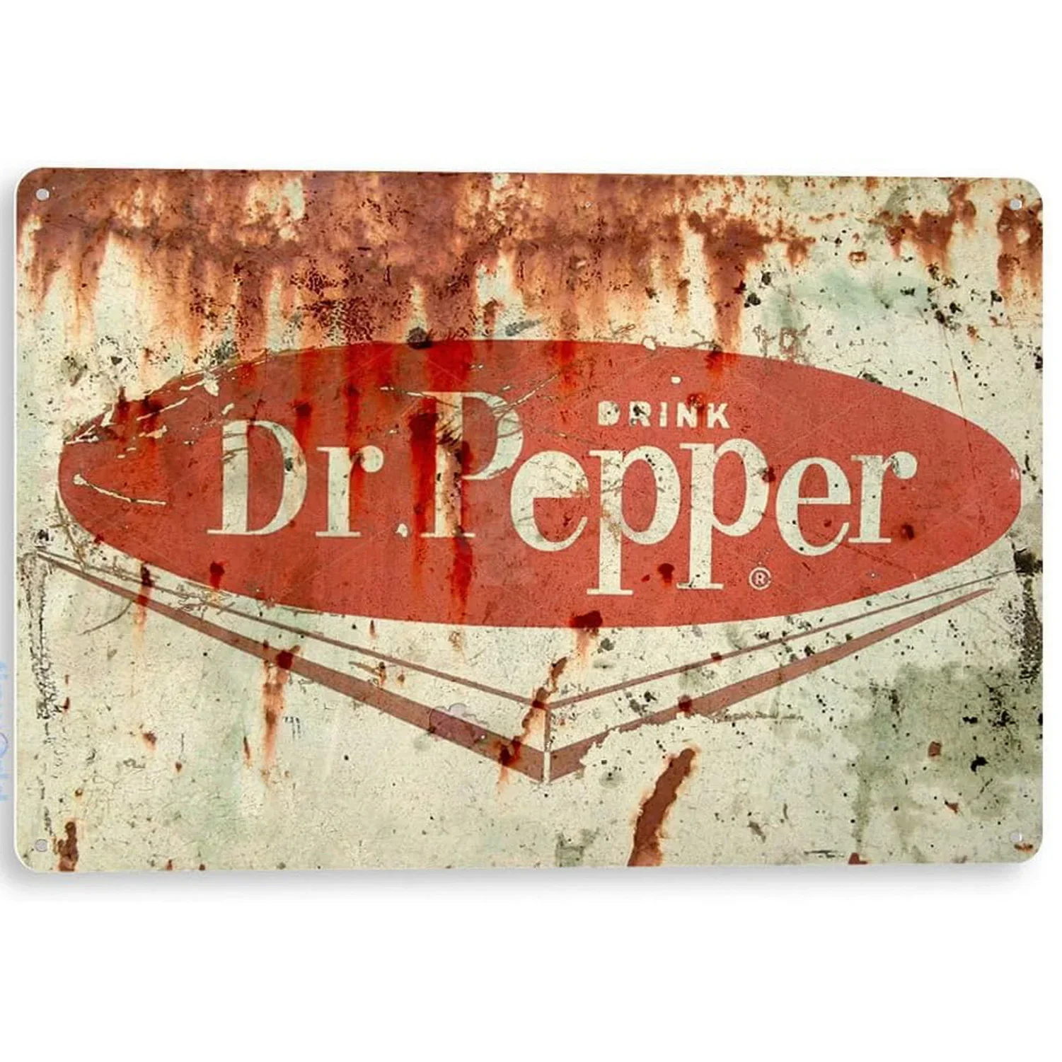Insegna Metallica Vintage Dr Pepper: 20x30,5 Cm, Pubblicità Bar Retro In Metallo Con 4 Fori, Decorazione Parete