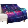 SYNTHWAVE CITY NIGHT LIGHTS Throw Blanket Sofa Blankets Blanket Fluffy 1