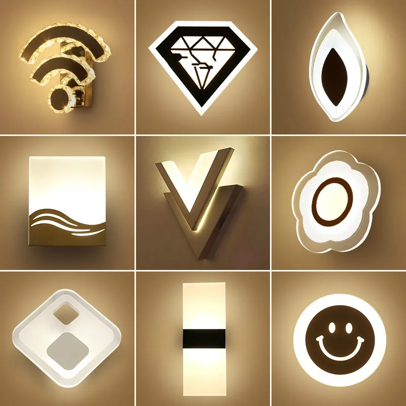 

LED Wall Lamp Bedside Lamp Children Room Bedroom Lighting Living room Corridors Aisle Mini Lighting Fixture Acrylic