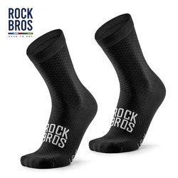ROCKBROS Breathable High - Elastic Cycling Socks - Comfortable Shock - Absorbing Outdoor Sports (2 Pairs) - M(EUR 39 - 42) (49210016 - Black)