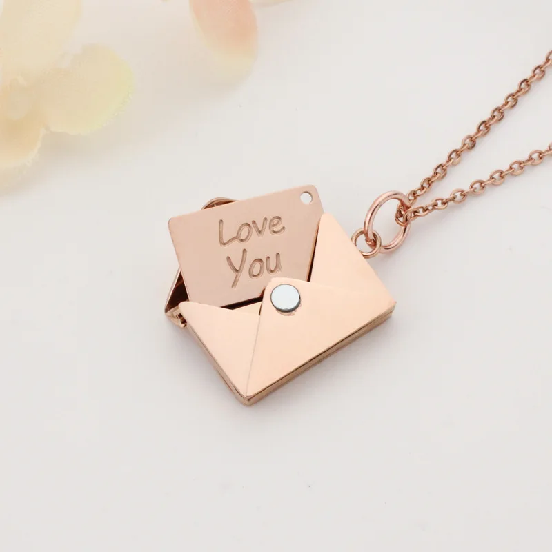 1pc Women's Fashionable And Personalized Multi-Color Valentine's Day Envelope  Pendant Necklace As A Valentine's Day Gift For Lovers And Friends | SHEIN  USA