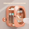 Cosmetic storage box wall-mounted punch-free dust-proof household large-capacity bathroom room bathroom storage rack 4