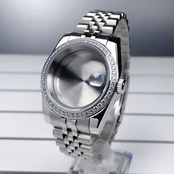 Diamond Bezel Watch Case with Sapphire Glass and President Jubilee Strap (39MM MS J)