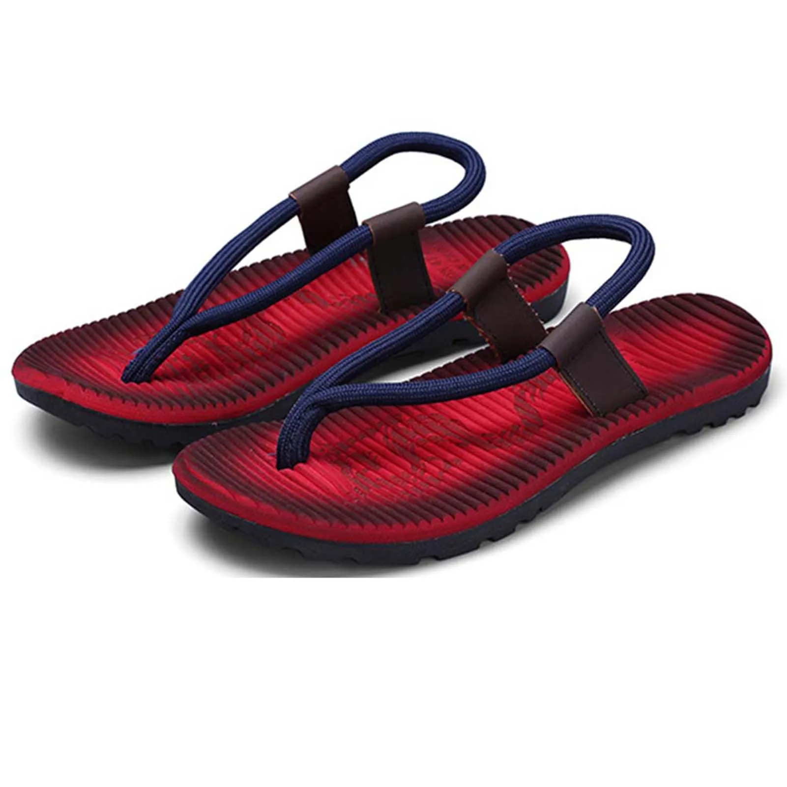 Summer Men's Flip-Flops Minimalist Beach Sandals Large Size Lightweight Non-slip Soft Sole Beach Couples Toe Thong Sandals