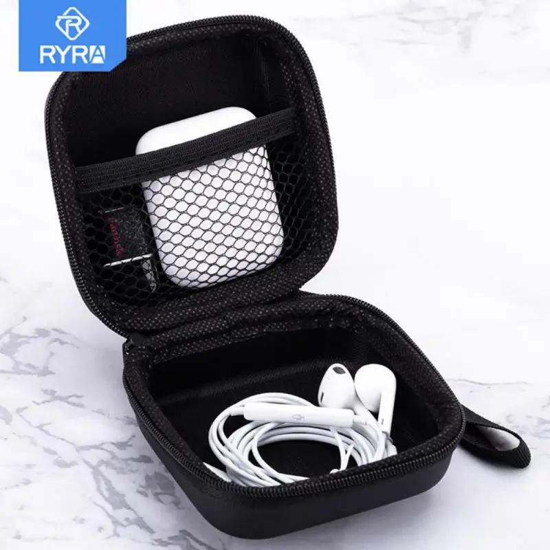 

RYRA Earphone Holder Case Zipper Hard Earphone Bag Portable Pouch EVA Waterproof USB Cable Organizer Headset Bag Headphone Boxes
