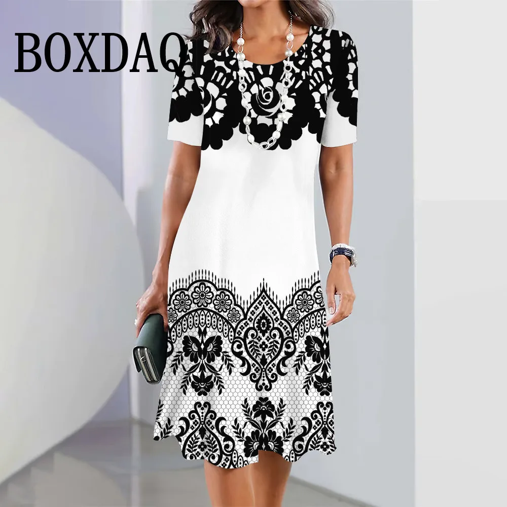 2025 verão vestidos femininos estilo boêmio retro casual impresso floral feminino elegante e elegante vestidos de festa de manga curta 15 Sf3241d1831a2435683da04e075538f56a