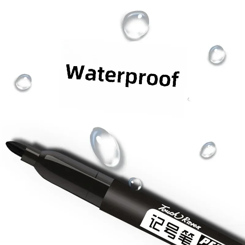 Color Marker Pens 6PCs/Set Fine Point Waterproof Thin Nib Crude Nib Black Blue Red Ink 1.5mm