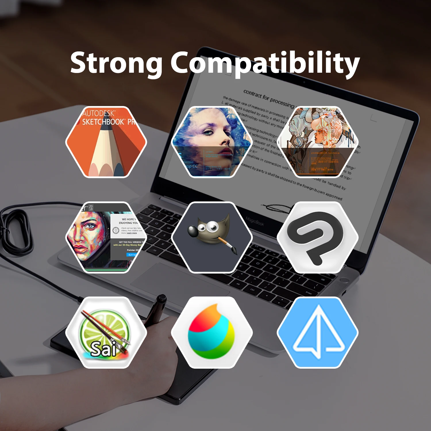 HUION 420 Graphics Drawing Tablet 4 Inch Signature Pad P68 Digital Stylus Pen Tablet Perfect for OSU Game, Gift for Children - Image 5