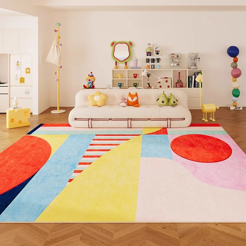 Colorful Living Room Carpet Dopamine Art Creative Bedroom Plush Rug Large Area Home Sofa Coffee Table Soft Floor Mat Alfombra 러그