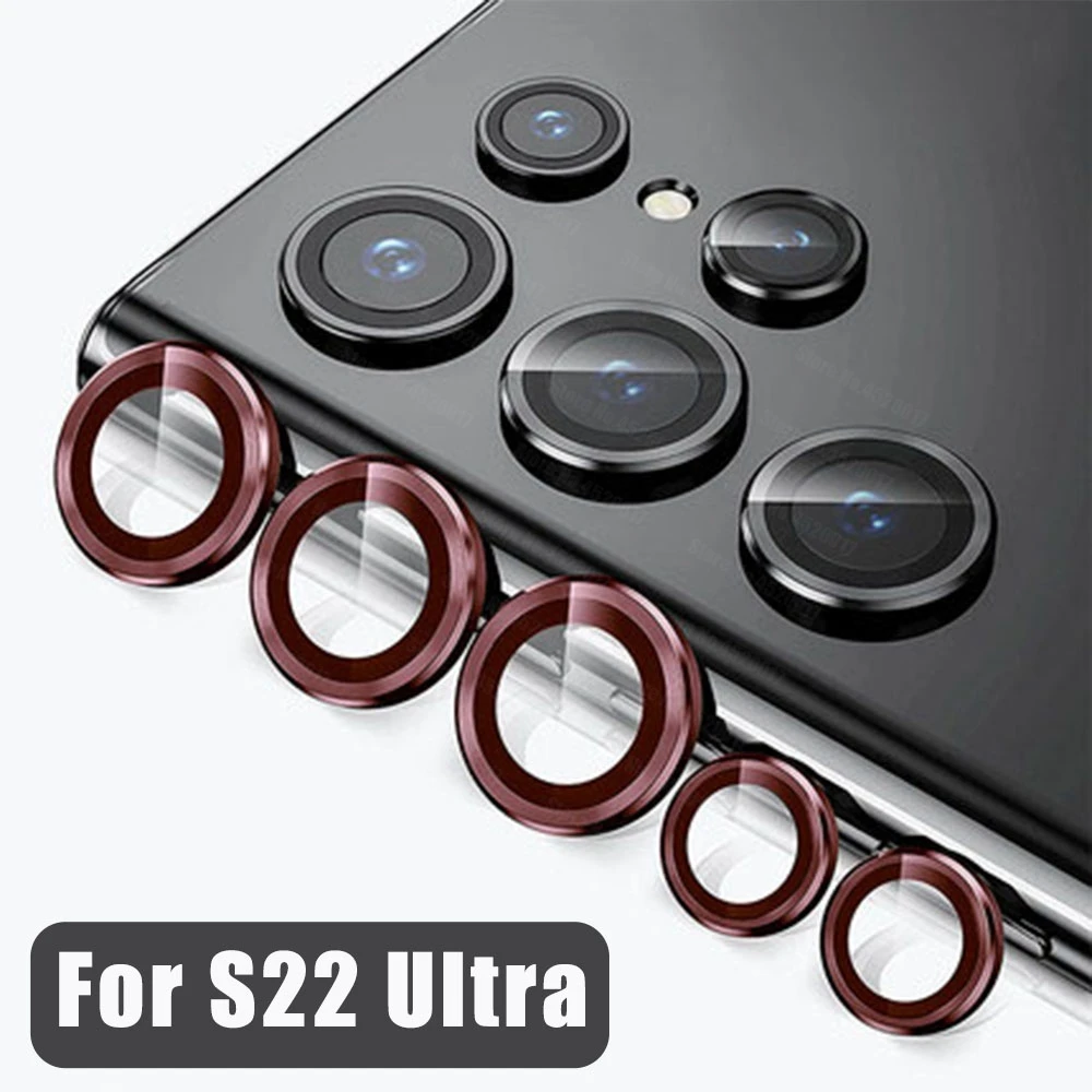 phone screen cover For Samsung Galaxy S22 Ultra Metal Camera Lens Screen Protector Case For Samsung s22 ultra Aluminum Alloy Camera Lens Glass Case phone tempered glass Screen Protectors