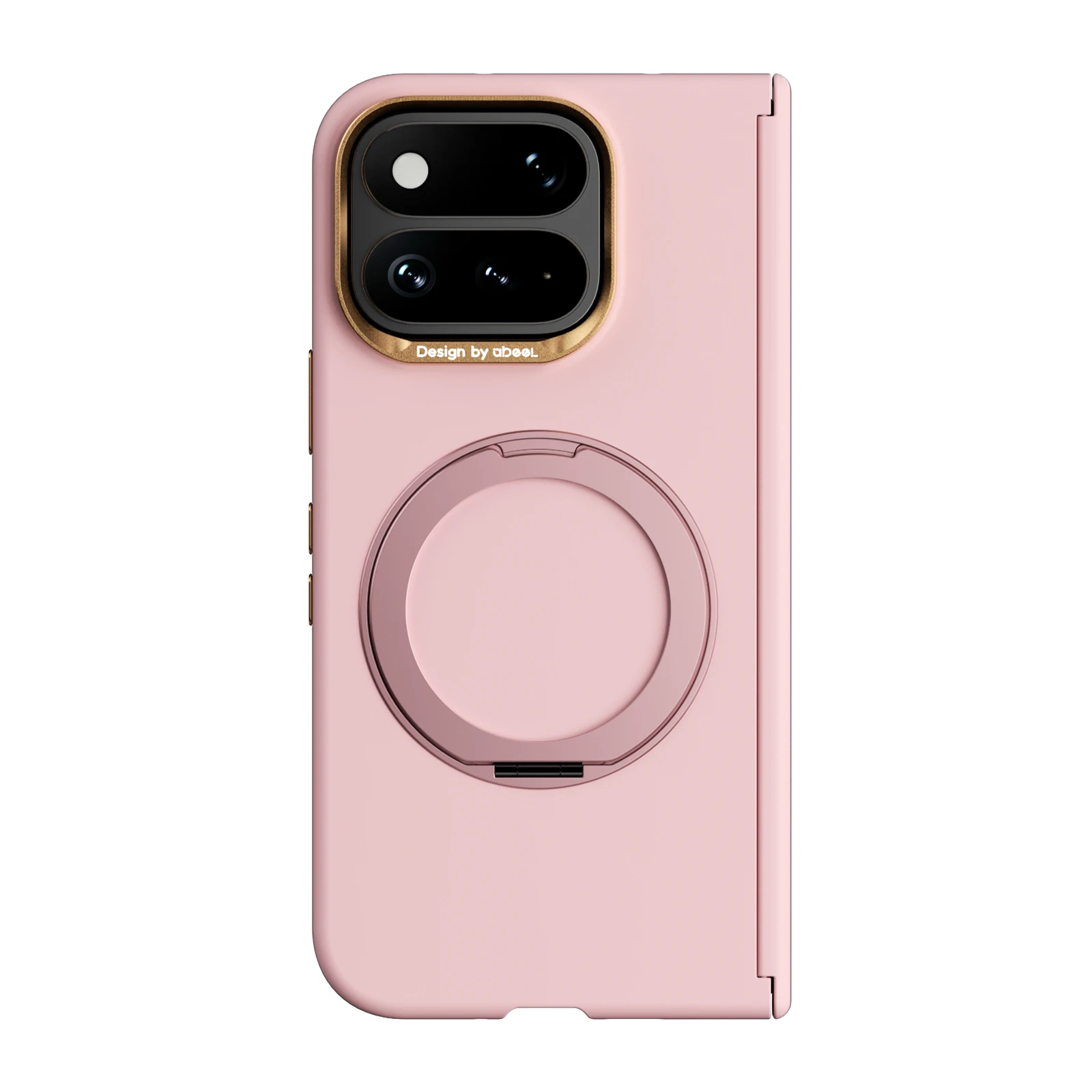 Elegant Skin Feel Case with 360° Rotating Magnetic Stand and Metal Lens Protection - Shockproof Design