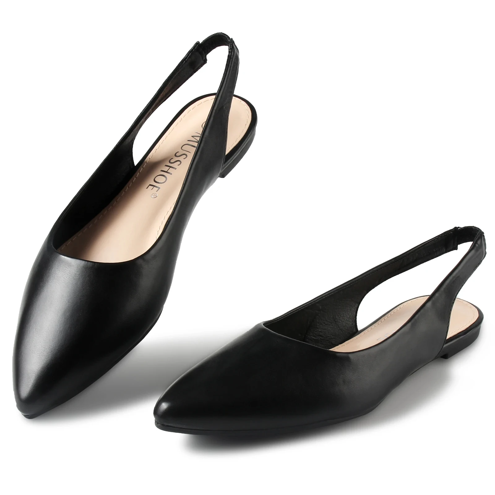 أحذية نسائية مسطحة، صنادل بمقدمة مدببة، أحذية سوداء مزينة، أحذية مريحة سهلة الارتداء، أحذية باليه مسطحة للزفاف