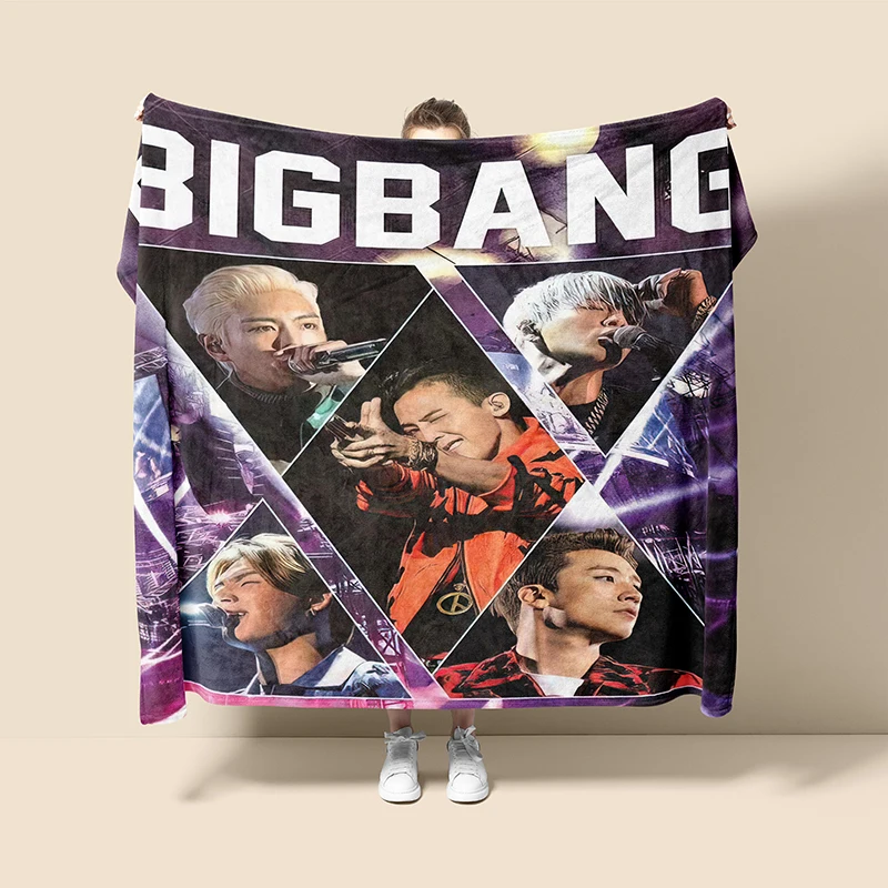 

Korean Fashion Men's Group Fashion BLGBANG DJ Star 3D Printing Sofa Bedroom Napping Blanket Travel Portable Winter Warm Blanket