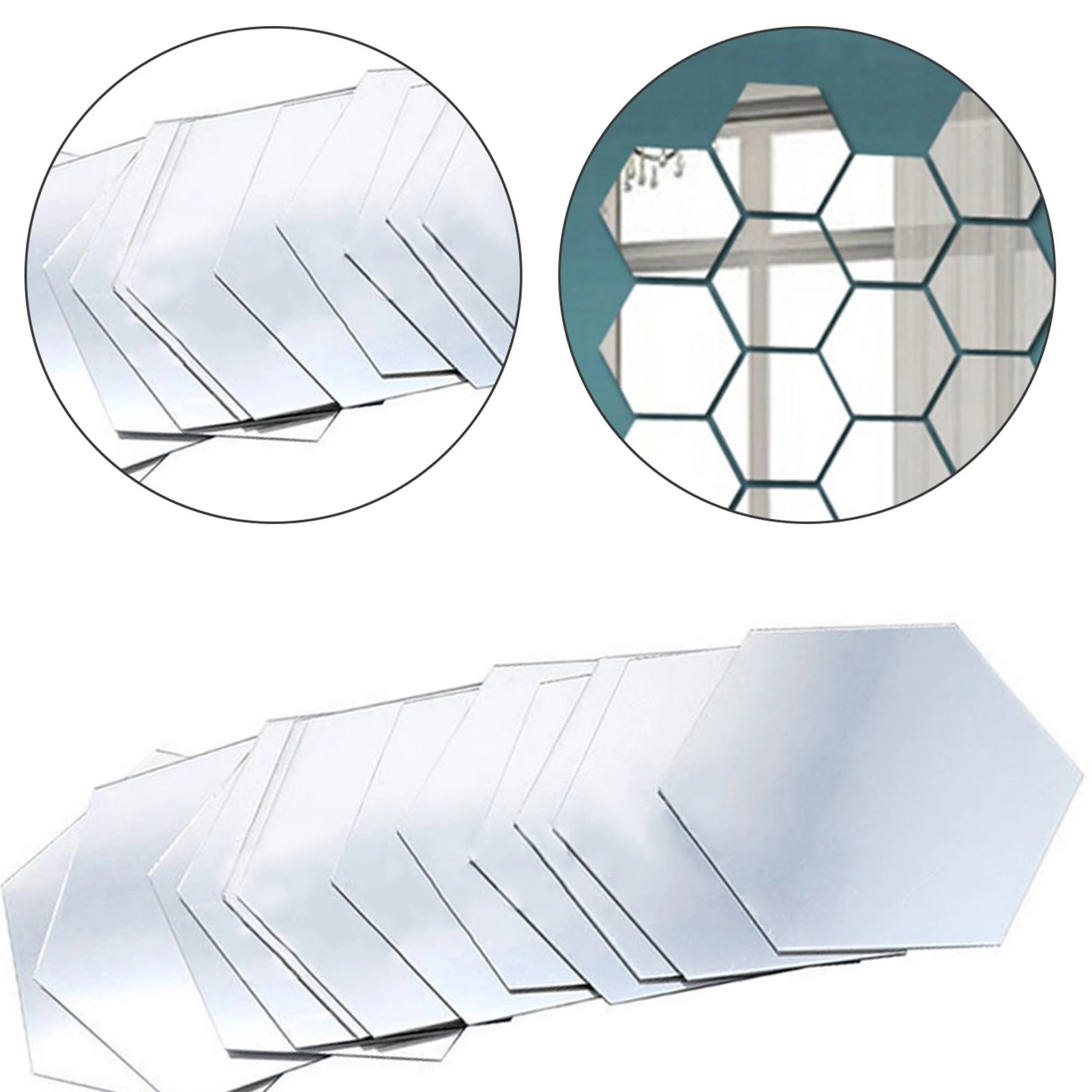 Mirror Sticker Hexagon 3D Waterproof and Removable Wall Sticker Decal 48pcs Living room bedroom wall sticker mirror wall sticker acrylic wall sticker