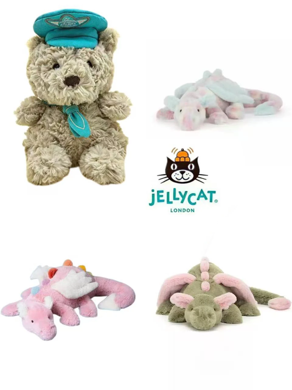 JELLYCAT Peluche JC PlushToys:Love Series;Rabbit Series;Roses;Dragon Series;Turtle Series;Bear Series;Clover and other dolls2026