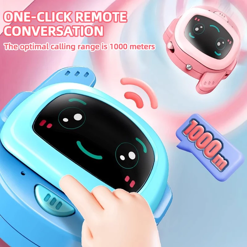 2 IN 1 무선 워키토키 시계 슬라이드 커버 멀티 LED 라이트 음성 통화 어린이 장난감 야외 인터폰 부모-자녀 상호 작용