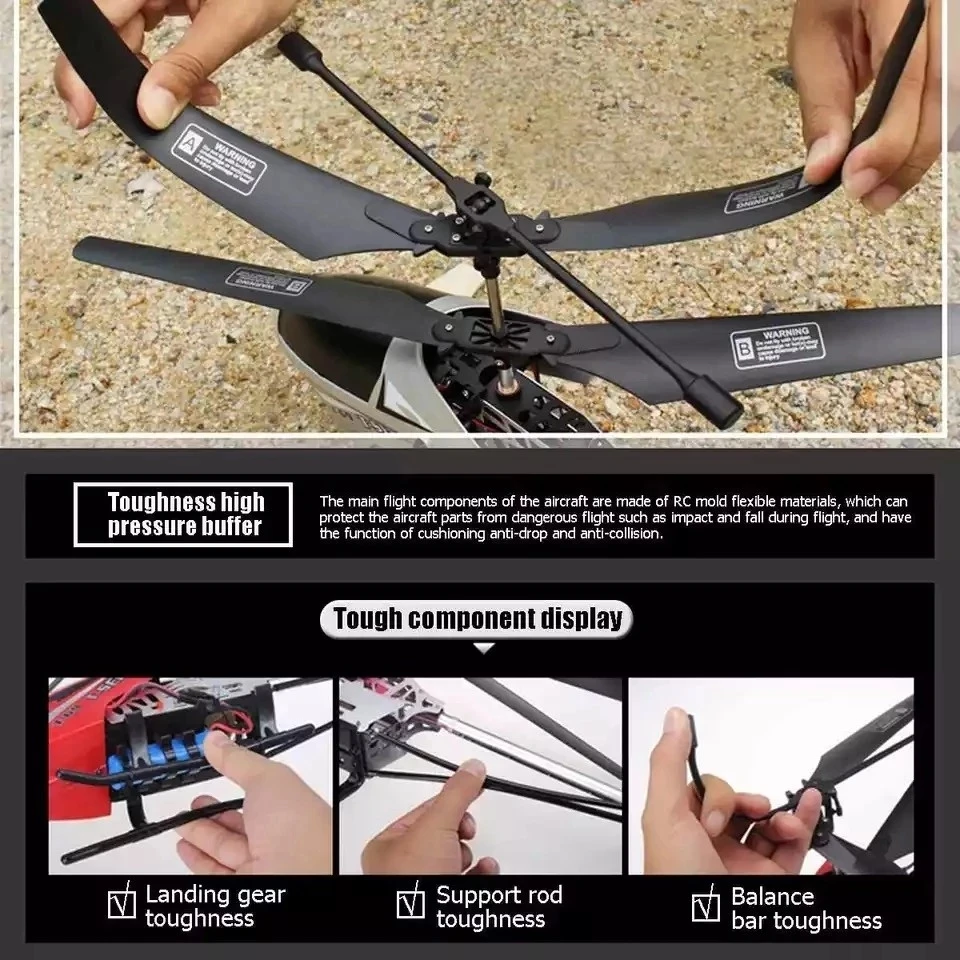 New RC Helicopter Drop-resistant Aircraft Charging With LED Lamps Helicopters Model UAV Kids Toy Gift For Kid - 5