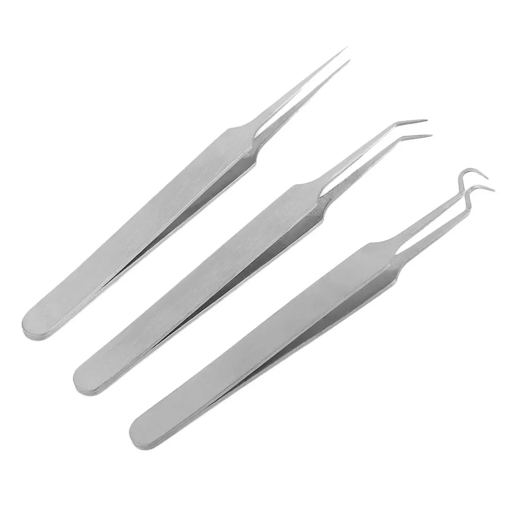 Practical Needle Tweezers Blackhead Pimples Removal Pointed Bend Gib Head For Face Care Extractor Tools pointed tweezers заостренный пинцет