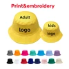 Custom Logo Bucket Hat Cotton Blank Embroidery Cap Unisex Reversible Outdoor Bob Kpop Fishreman Hats Wide Brim Sun Visor Gorras 1