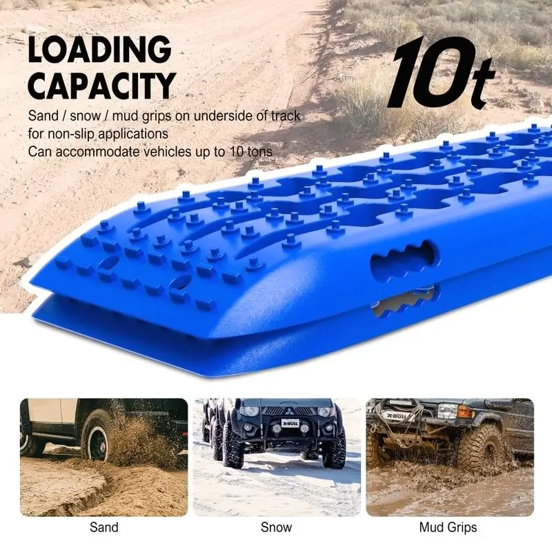 X-BULL Recovery tracks Sand Trucks Offroad With 4PCS Mounting Pins 4WDGen 2.0-blue