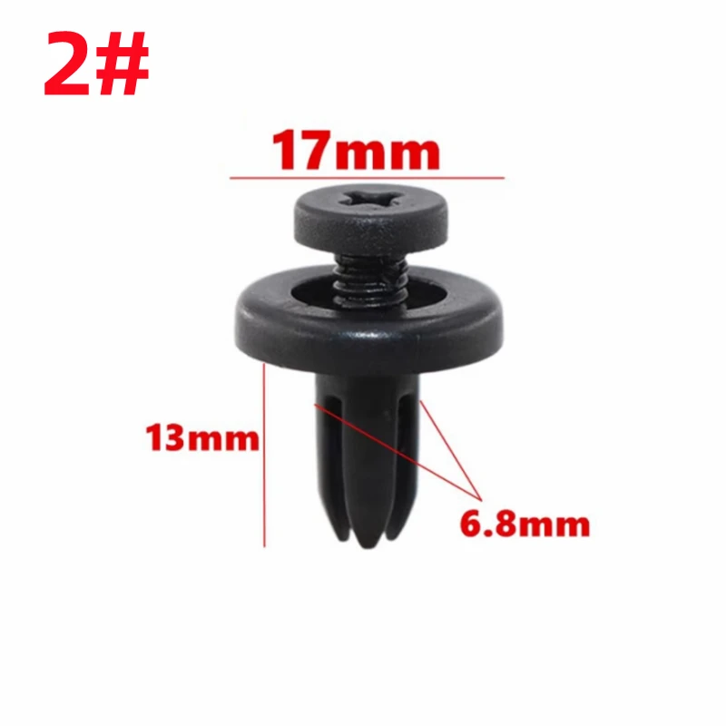 20Pcs Auto Clips Fit For 6MM 7MM 8MM 9MM 10MM Hole Bumper Fasteners Black Plastic Automotive Screw Retainer Clip Car Fender Clip