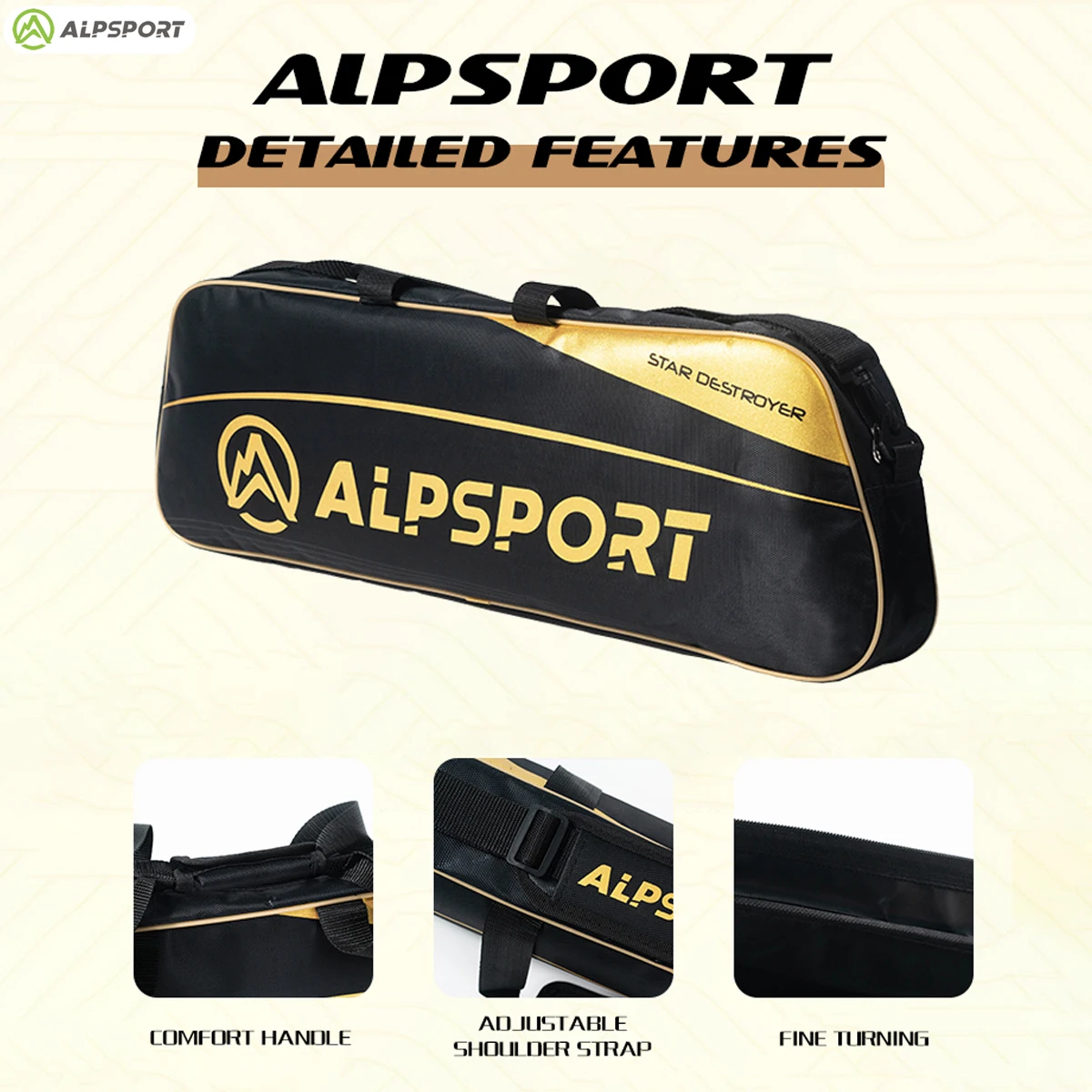 Badminton Tennis Racket Bag Alpsport Badminton Tennis Racket Bags Large Capacity Waterproof Neutral PP Material Personalized Design Suitable for Students